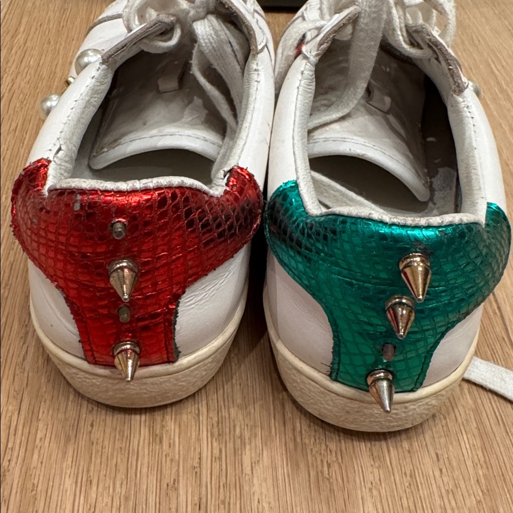 Gucci ace scrape sneakers silver spikes size 36 see photos have been worn green - Picture 6 of 9